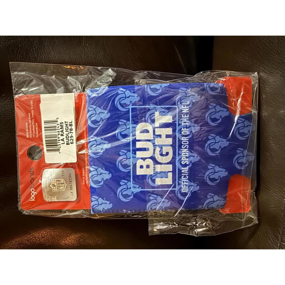 2 NFL Los Angeles Rams Bud Light Can Cooler Koozie - Picture 2 of 2